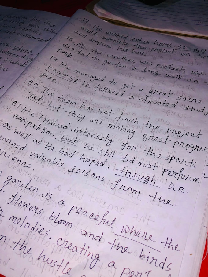write neat handwritten study notes and assignments