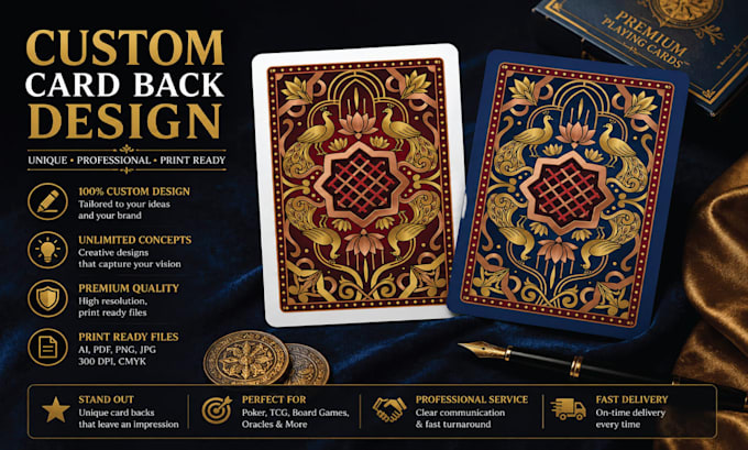 design card game cards, boxes and labels