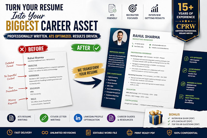 write and upgrade your resume, CV, cover letter, linkedin