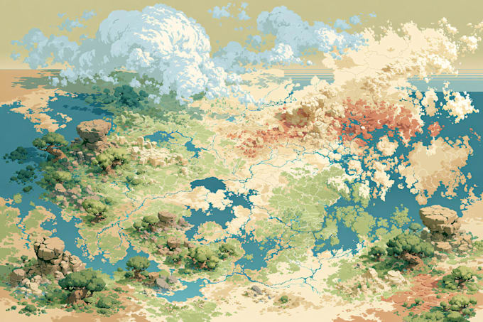 create doodle illustrated vector map