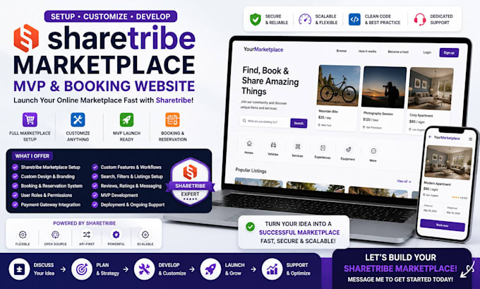 setup customize sharetribe marketplace mvp develop sharetribe booking website