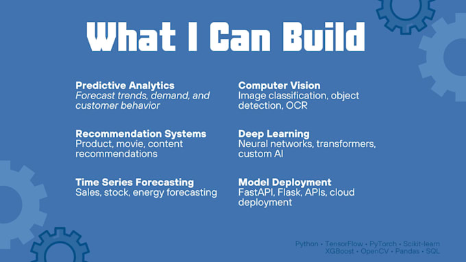 build machine learning models for prediction and classification