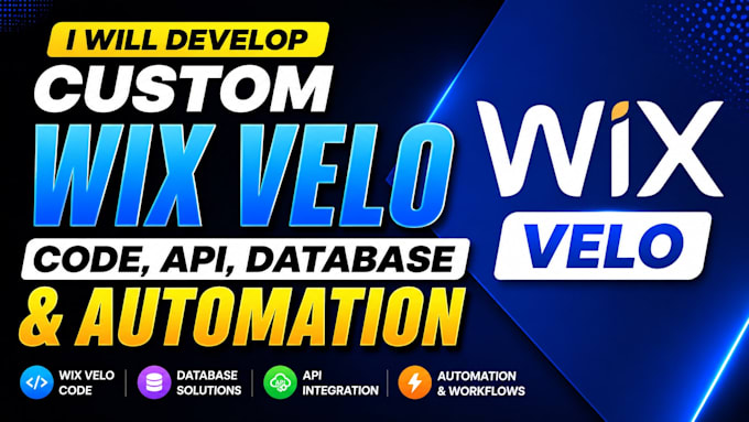 develop custom wix velo code, wix API, database and automation