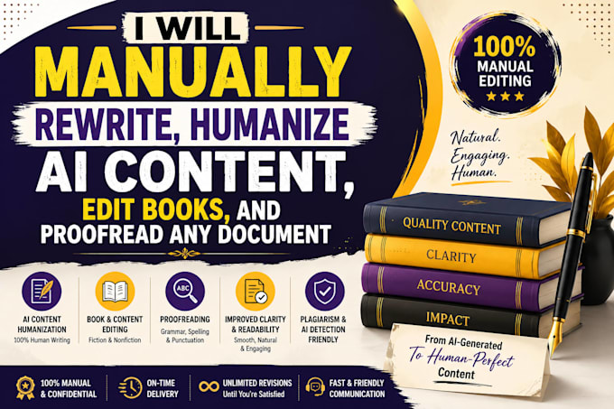 manually rewrite, humanize ai content, edit books, and proofread any document