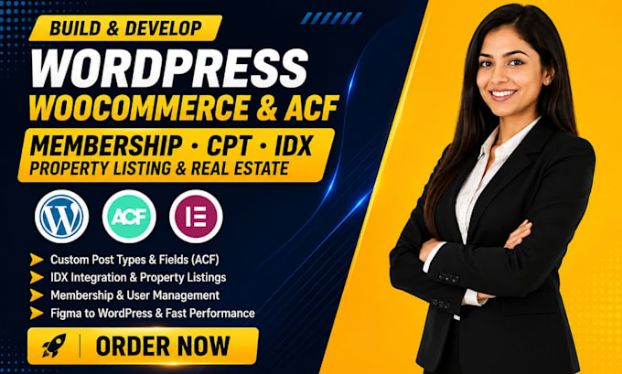 build wordpress woocommerce website, acf, membership site, cpt, property listing