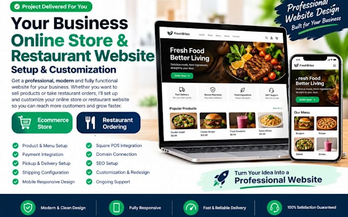 setup square online store for ecommerce website square restaurant website