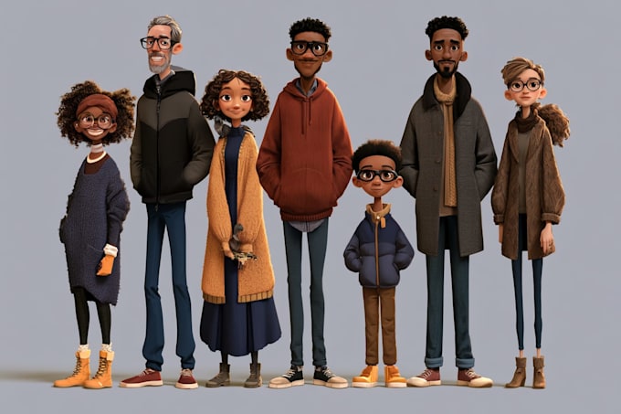 draw family portrait illustration