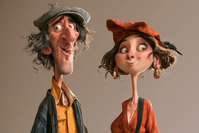 create professional caricatures for couples or wedding gift