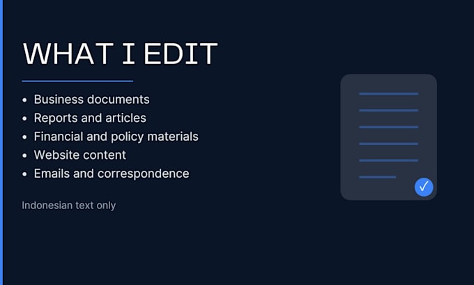 proofread and edit indonesian business documents