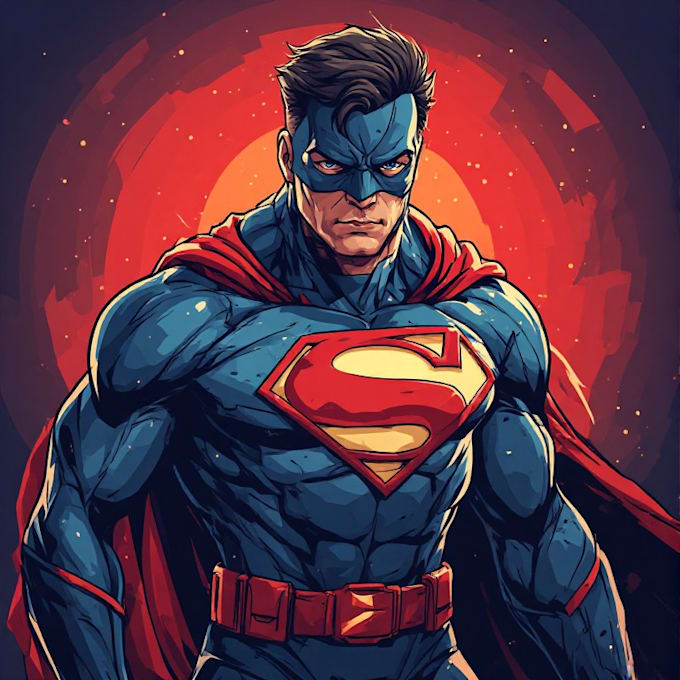 create concept art superhero character design for comics