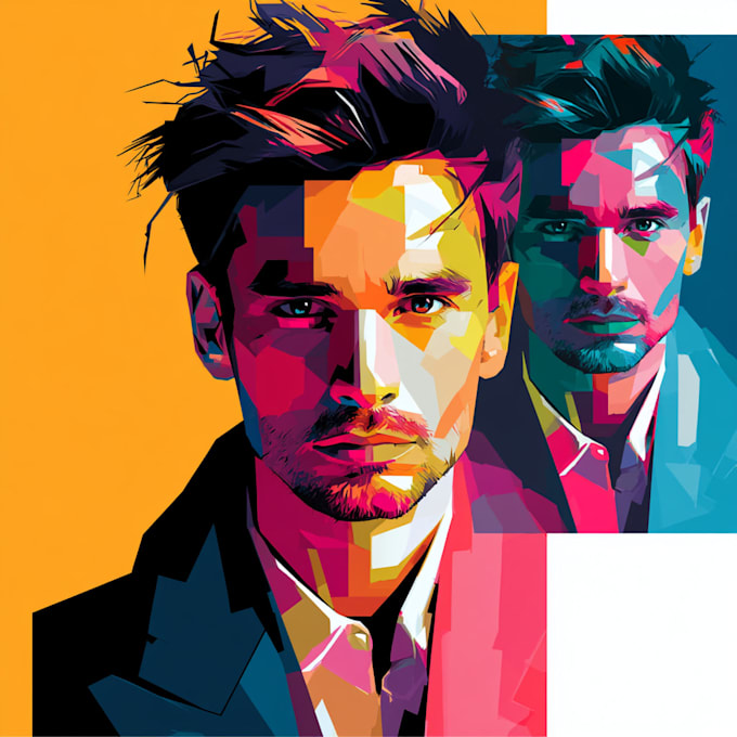 draw a professional pop art portrait