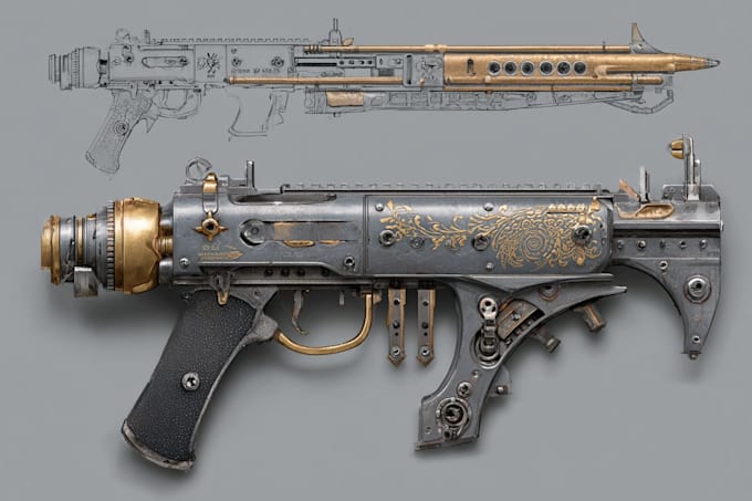 create weapon design and illustration