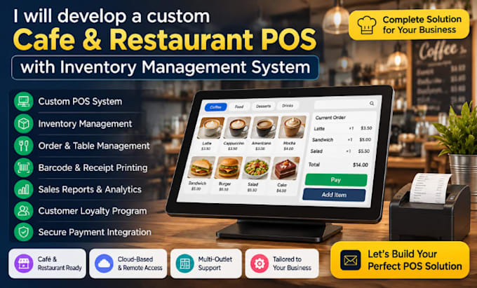 develop a custom cafe and restaurant pos with inventory management system