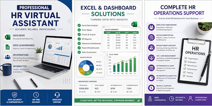 be your professional HR virtual assistant for HR operations and data entry
