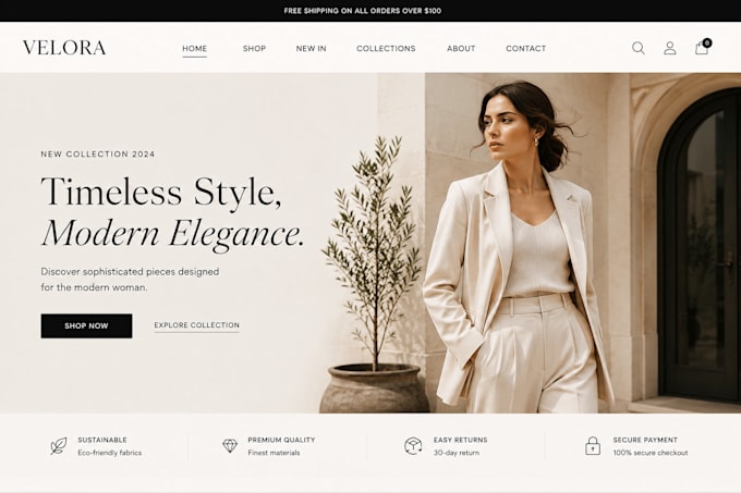 design a modern shopify ecommerce store