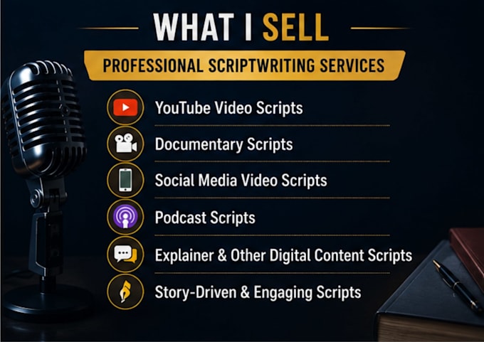 be your professional scriptwriter for youtube, videos, and more