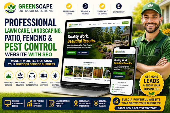 landscaping website lawn care website gardening website