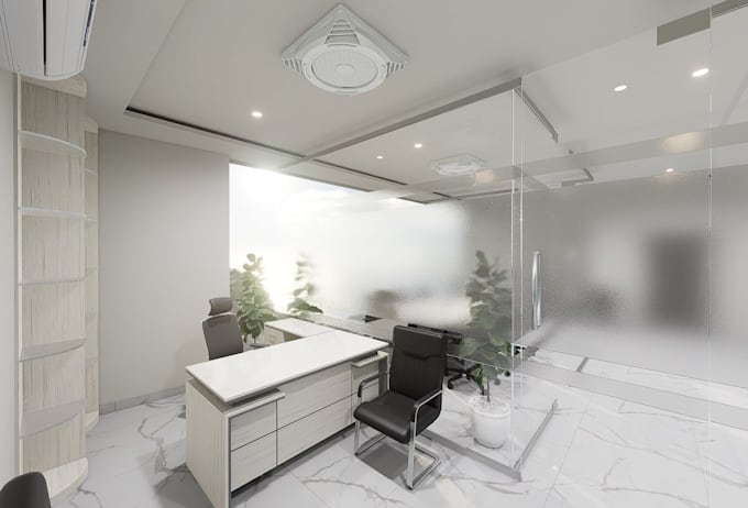 design or render realistic 3d interior office design working