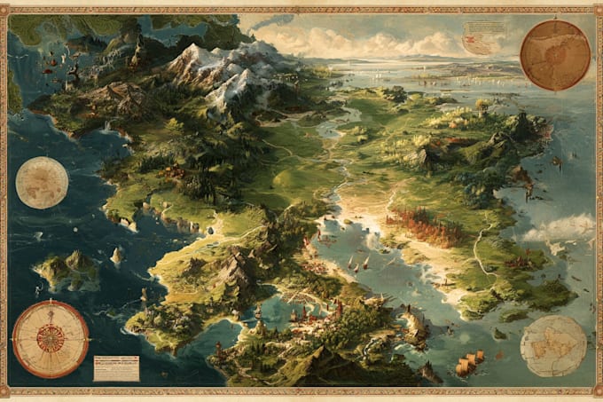 make a fantasy map illustration
