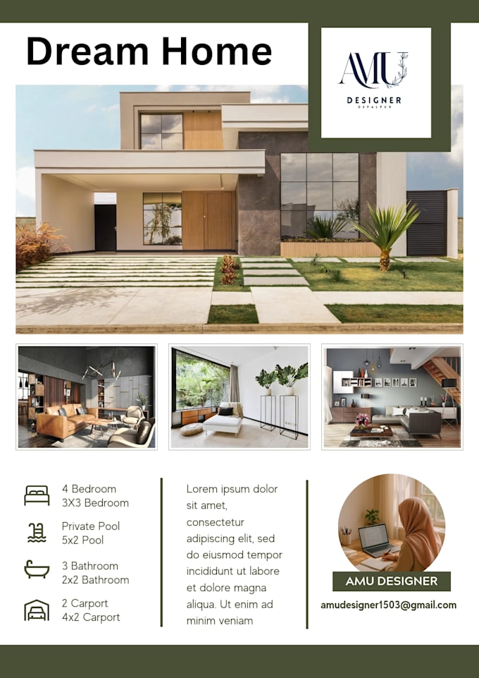 design a modern real estate flyer for your property