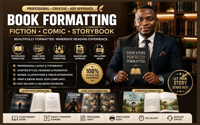 do book formatting, amazon KDP book formatting, kindle ebook layout design