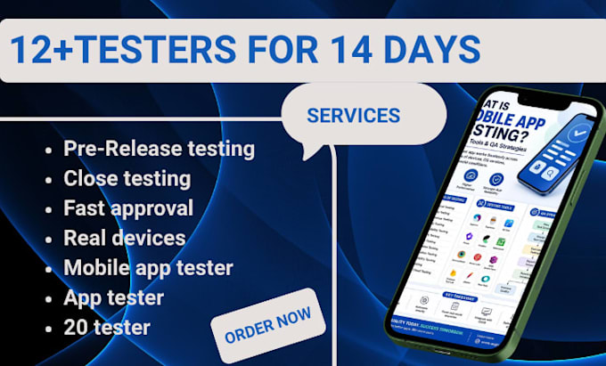 provide 12 testers 20 tester for google play console mobile app testing