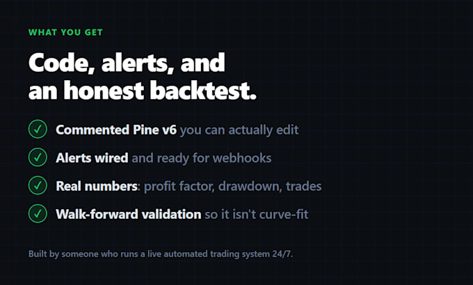 code your tradingview pine script indicator or strategy with backtest