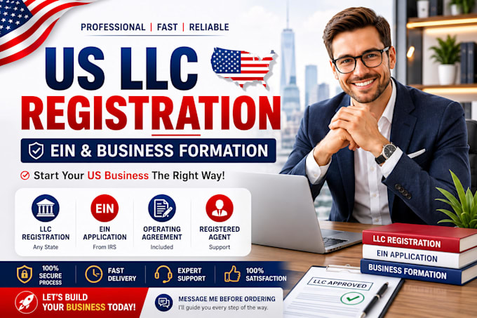 do US llc registration, ein application and business formation