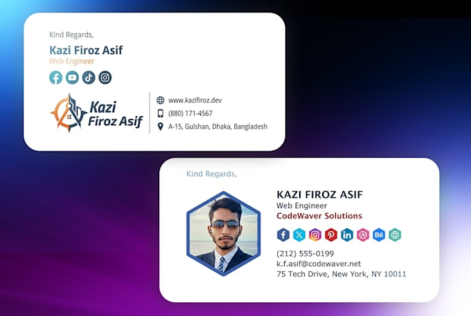 create executive clickable HTML email signature