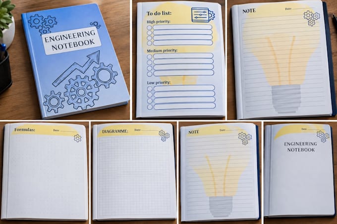 design printable notebooks and planners for eng students