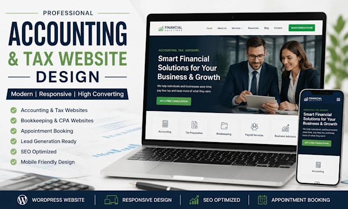 design accounting website, tax website, bookkeeping website, CPA website