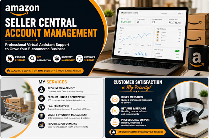 manage your amazon seller central account and provide virtual assistant support