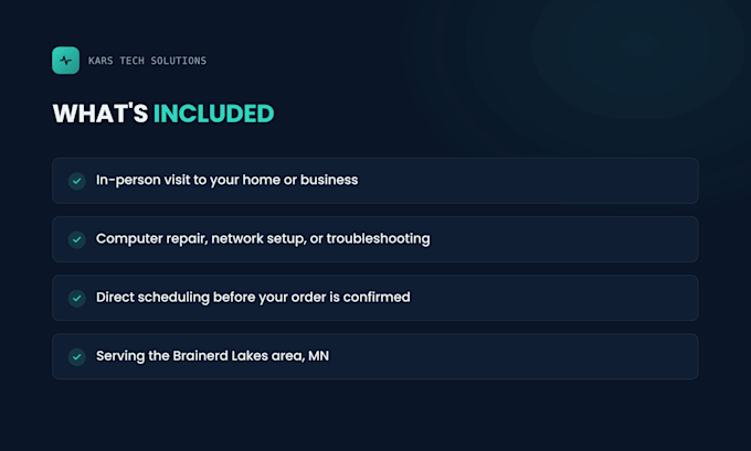 provide onsite computer and network support in brainerd