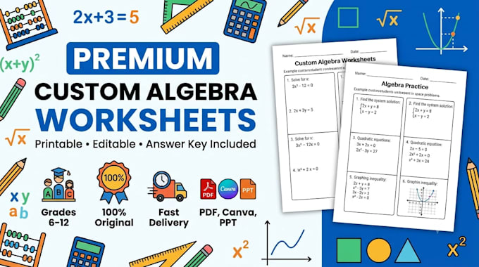 create custom math worksheets for teachers and tutors