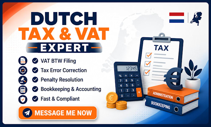 fix netherlands tax error, penalties, vat btw filing plus accurate bookkeeping