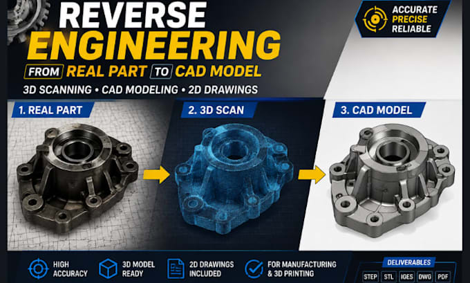 convert stl to cad, repair 3d models and create solidworks designs