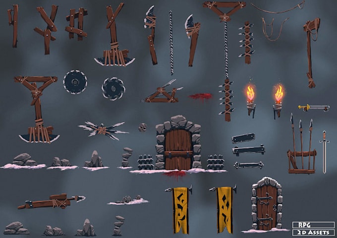 design platformer game environment tileset background assets game props 2d asset