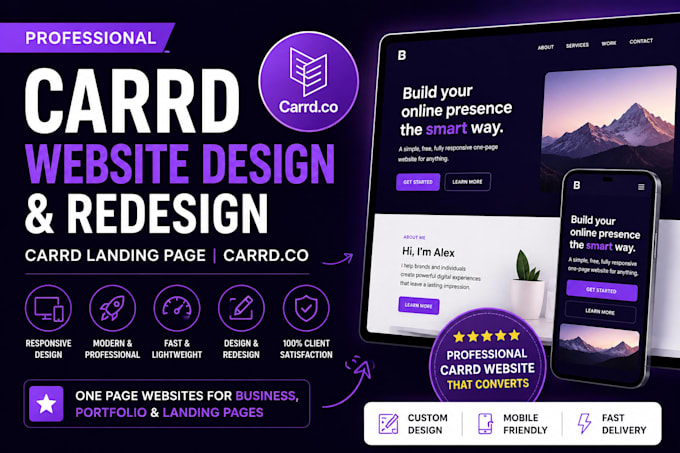 carrd website design, redesign carrd website, carrd landing page, carrd co