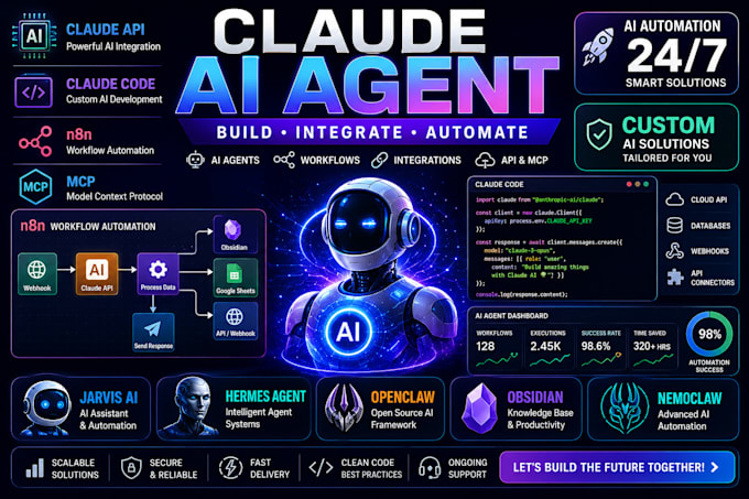 claude api jarvis ai hermes agent openclaw obsidian nemoclaw mcp claude code n8n