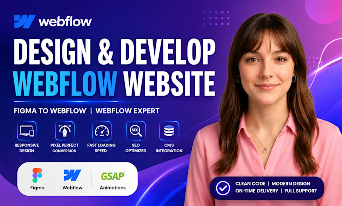 design develop webflow website figma to webflow custom UI webflow expert