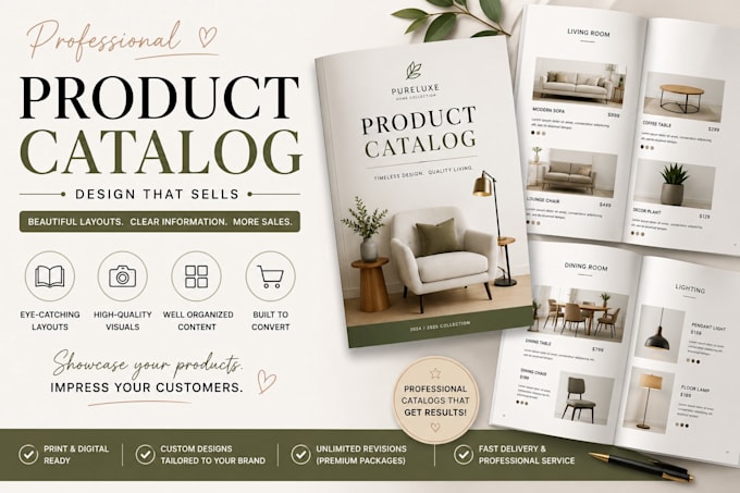 design minimalist product catalog on canva