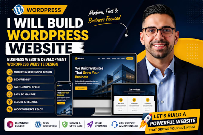 build wordpresss website business website development wordpress website design