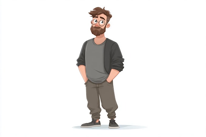2d cartoon character design or illustration