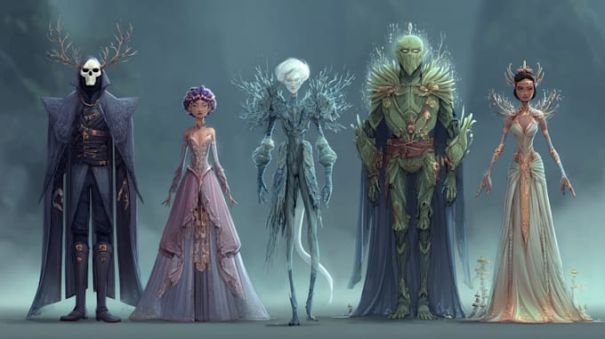 draw dnd character design and illustration