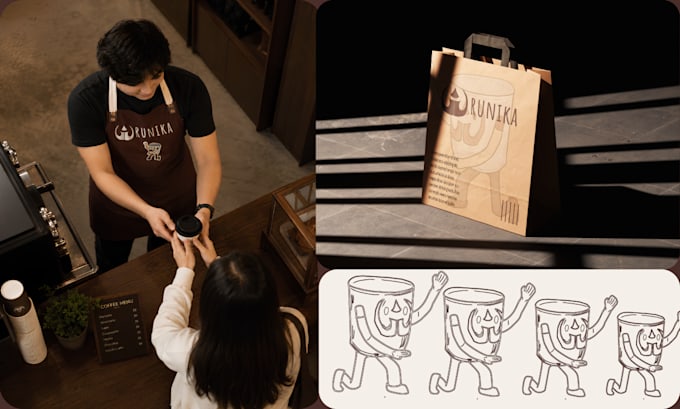 design a modern coffe shop logo brand identity