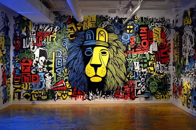 create custom graffiti mural artwork and illustration