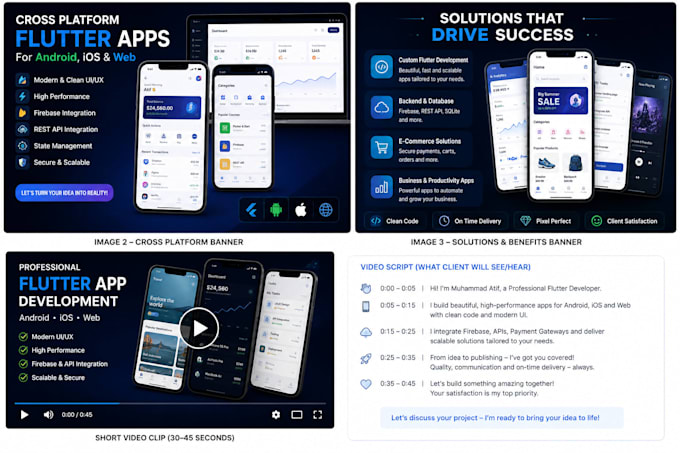 build professional flutter app for android ios and web