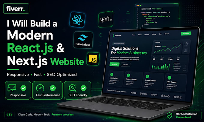 build a modern responsive react js website