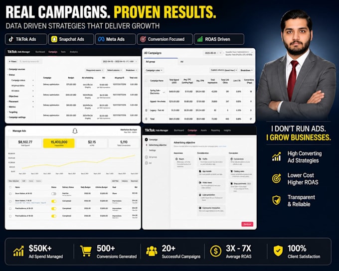 run profitable tiktok ads and snapchat ads campaigns