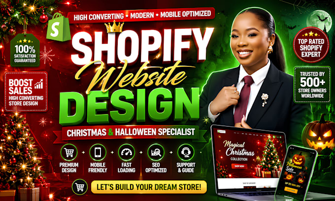 shopify christmas website design shopify hallowen website design
